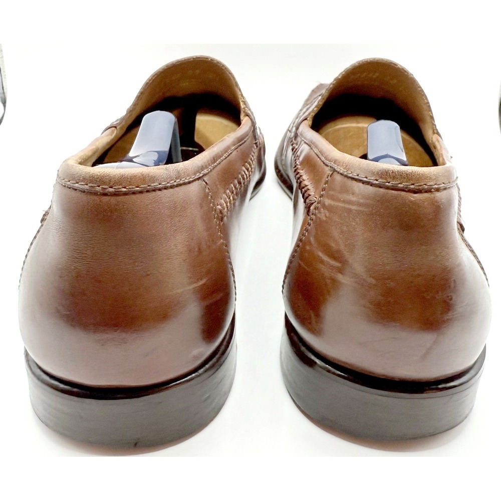 Nunn Bush Leather Loafers Mens 10 Cognac Tassel Accents Slip On Dress Shoes - Picture 9 of 11